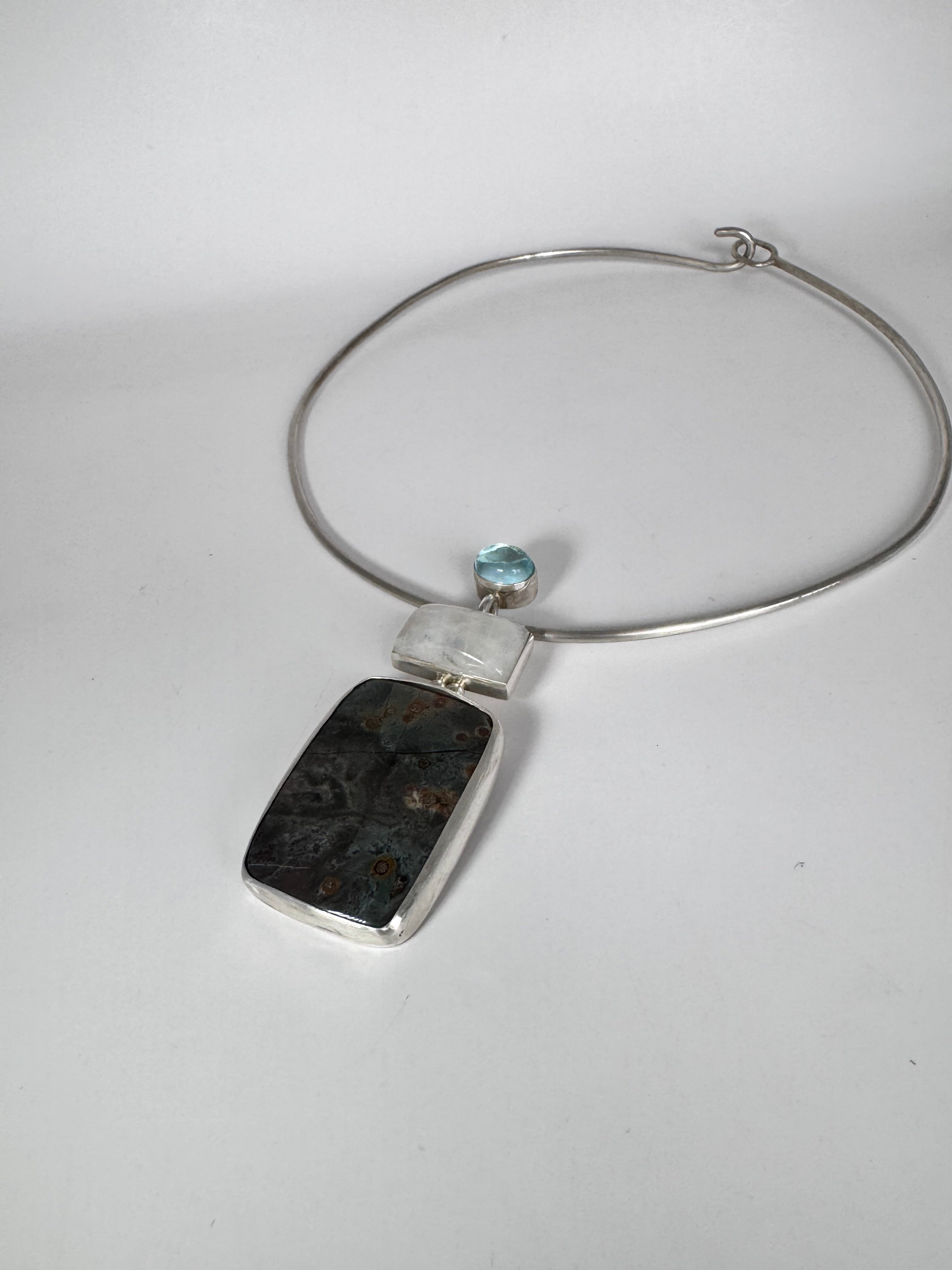 Mixed Gemstone Pendant with Jasper and Onyx