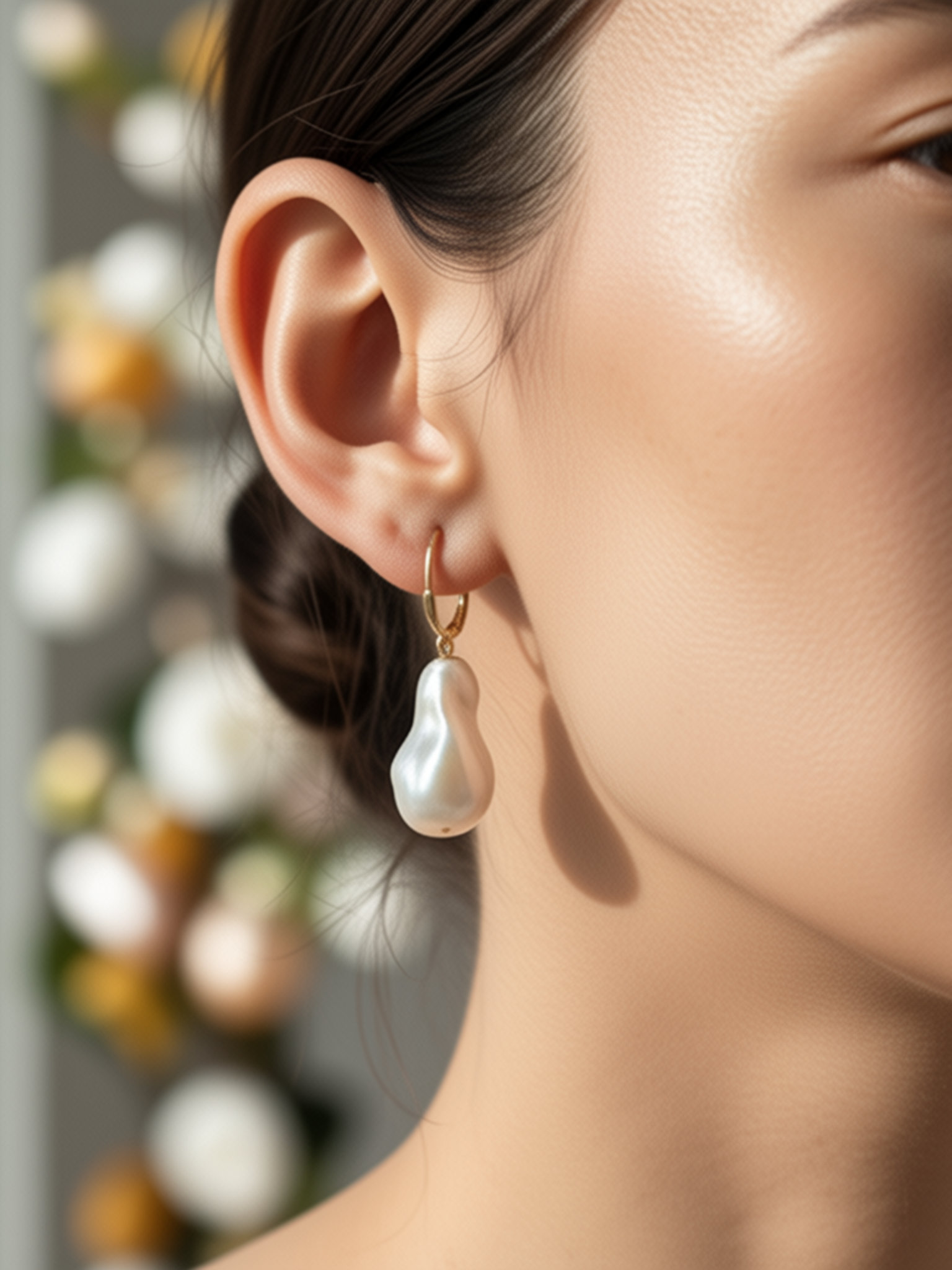 Baroque Pearl LeverBack Earrings