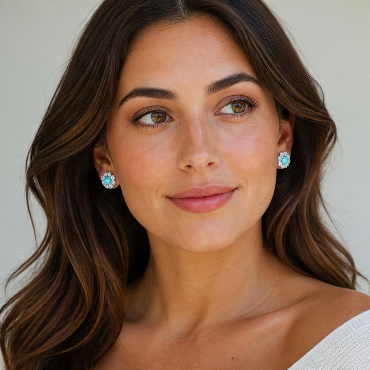 Swiss Blue Topaz Cluster Earrings