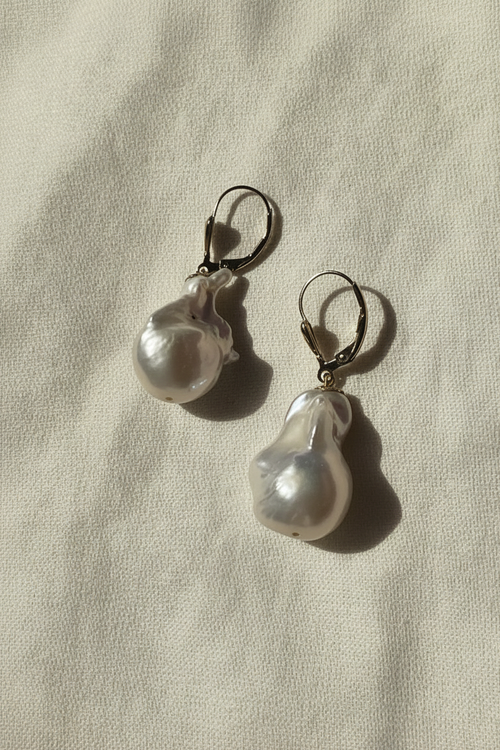 Baroque Earrings on Light Linen